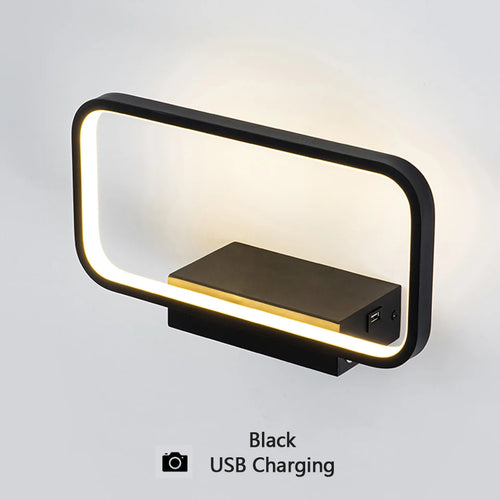 applique murale moderne tactile avec variateur et charge usb sans fil - vue 11 sur 10
