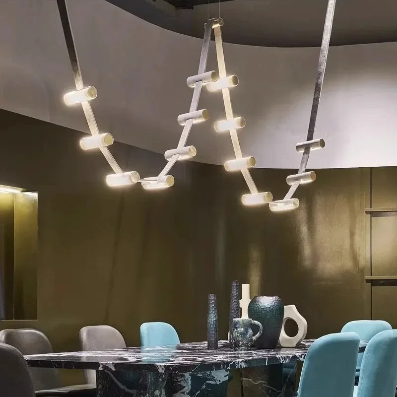 lustre créatif en cuir postmoderne pour décoration artistique moderne - vue 2 sur 14