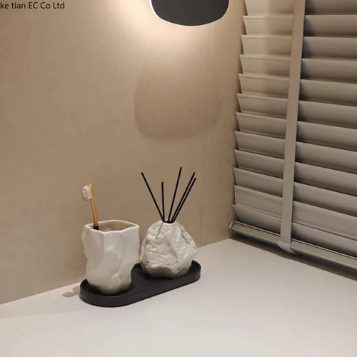 tasse de bain de bouche en forme de roche portable pour salle de bain - vue 2 sur 10