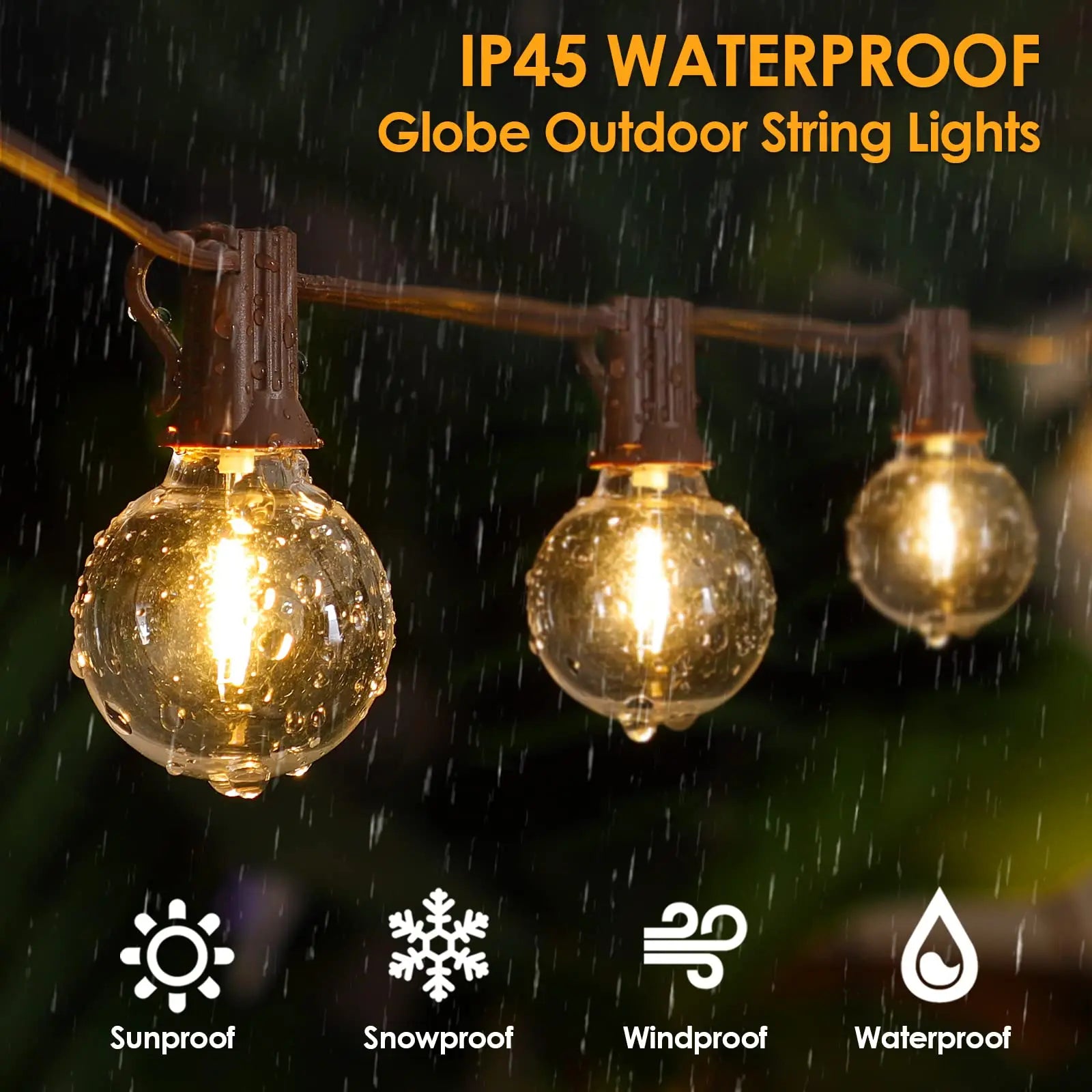 guirlande lumineuse extérieure à intensité variable pour jardin et Noël - vue 2 sur 9