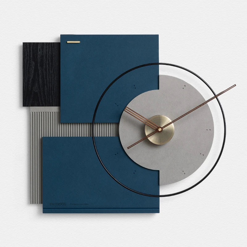 grande horloge murale silencieuse en noyer décoration moderne - vue 7 sur 10