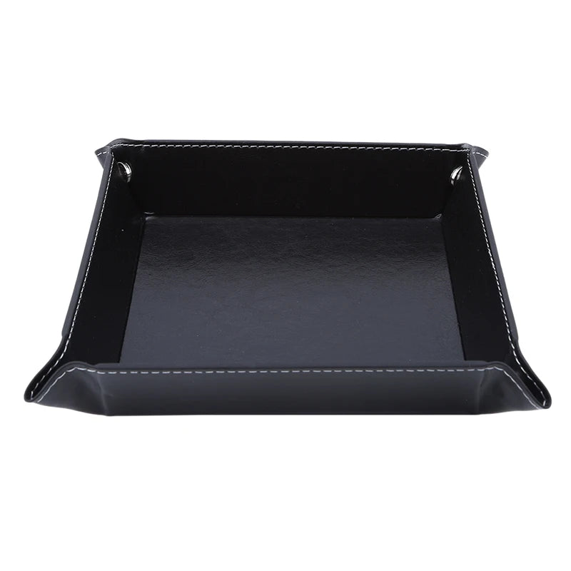 plateau pliable en cuir pour rangement divers et accessoires - vue 12 sur 12