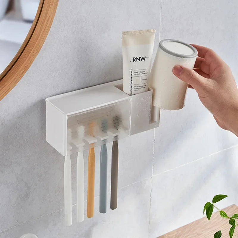 porte-brosse à dents mural et organisateur de salle de bain - vue 4 sur 8