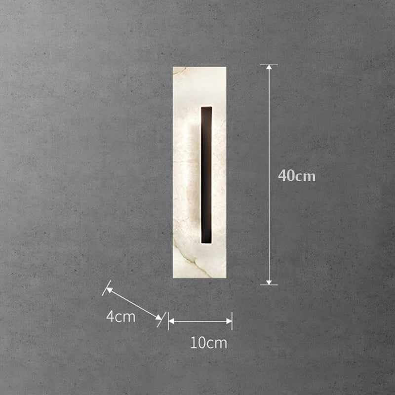 40CM High Natural Marble Wall Lamp Led Postmodern Living Room Bedroom Home Decor Light Luxury Bedside Hallway Sconce - vue 5 sur 7