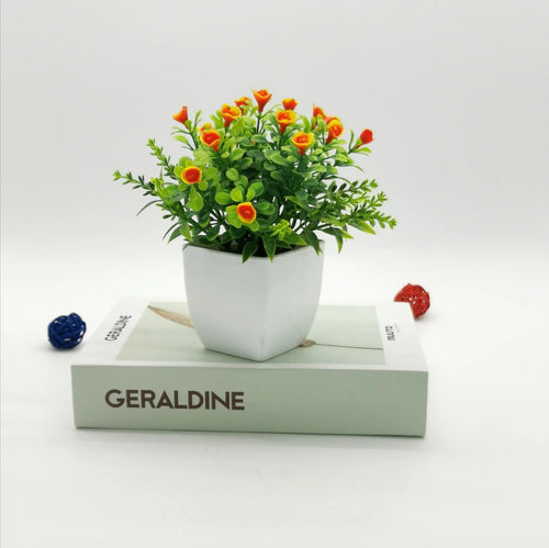 petite rose en pot bonsaï décoration plantes artificielles pour intérieur - vue 11 sur 12