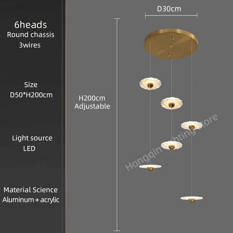 lustre moderne à led pour éclairage intérieur élégant - vue 11 sur 26