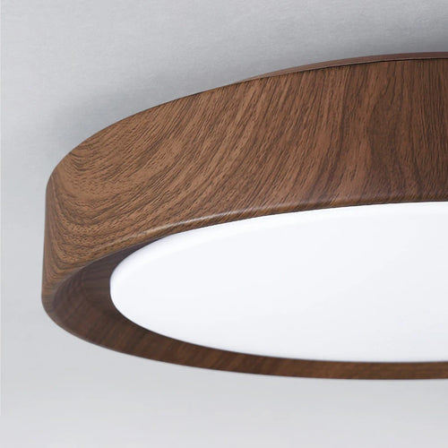 lampe circulaire simple style nordique grain de bois éclairage entrée balcon porche - vue 7 sur 12
