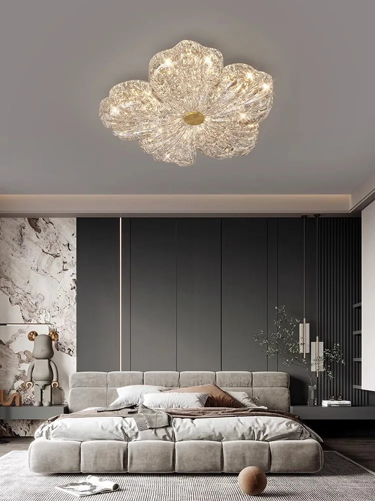 BOSSEN Scandinavian Dining Room Ceiling Pendant Light for Bedroom, Living Room Room Decoration, Gold Foil Resin Lamps and Light - vue 1 sur 15