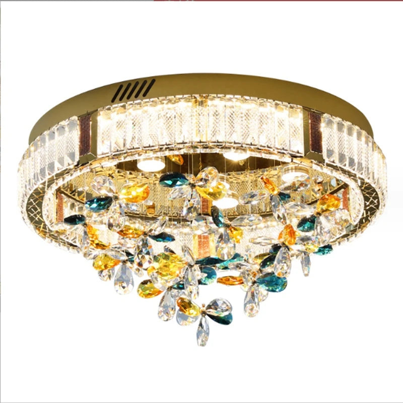 Plafonnier moderne en cristal luxe pour intérieur de villa - vue 1 sur 9