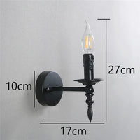 applique murale vintage en fer noir à led rétro