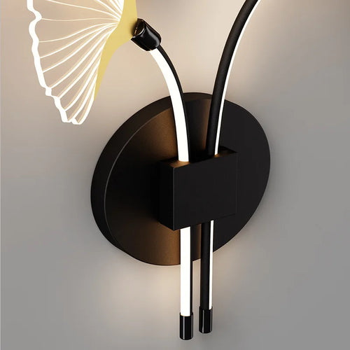 applique murale led en forme de feuille de ginkgo décorative - vue 4 sur 9