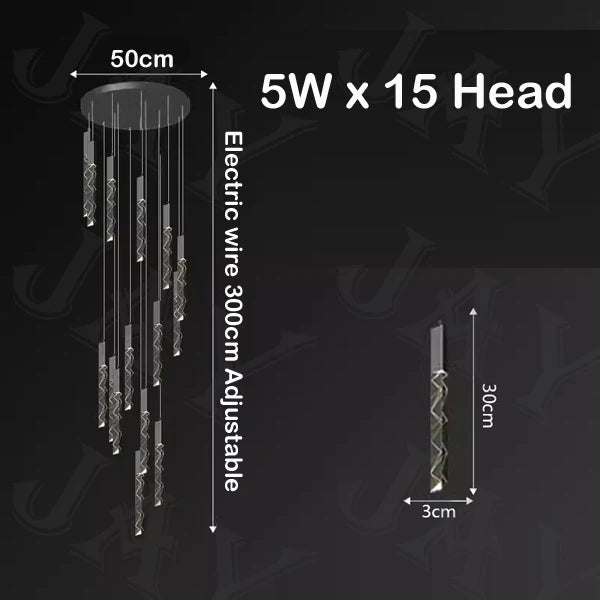 lustre en cristal de luxe à led pour un éclairage élégant - vue 9 sur 17