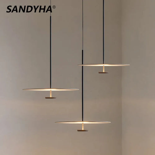 lustre led annulaire minimaliste suspendu - vue 3 sur 8