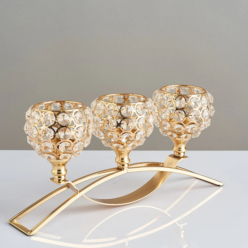 bougeoirs en métal chandelier cristal pour décorations festives - vue 8 sur 12