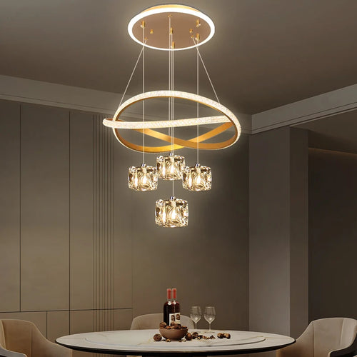 lustre led design pour éclairage intérieur moderne et élégant - vue 4 sur 14
