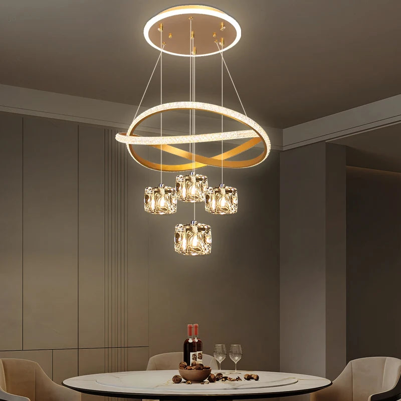lustre led design pour éclairage intérieur moderne et élégant - vue 3 sur 14