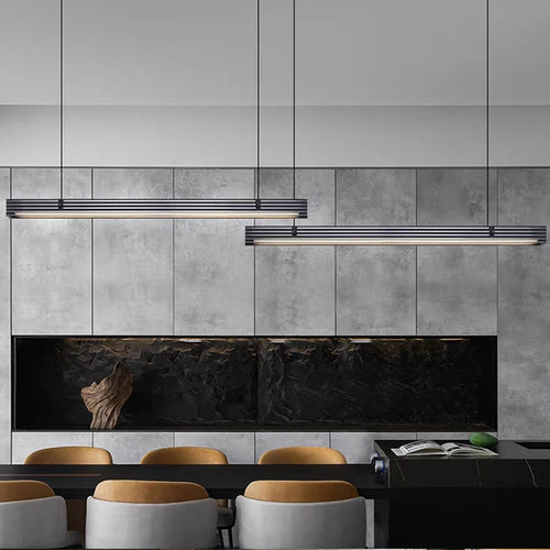 Lustre long en verre led design minimaliste - vue 3 sur 18