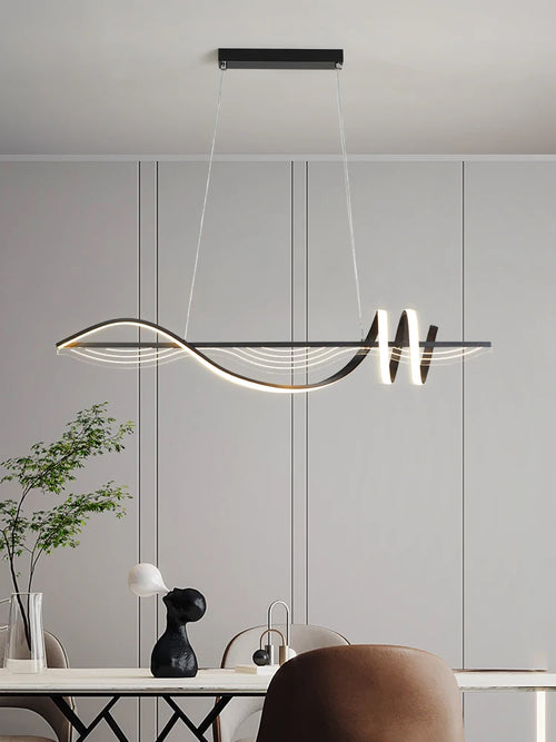 lustre led moderne suspension design minimaliste pour intérieur - vue 6 sur 8