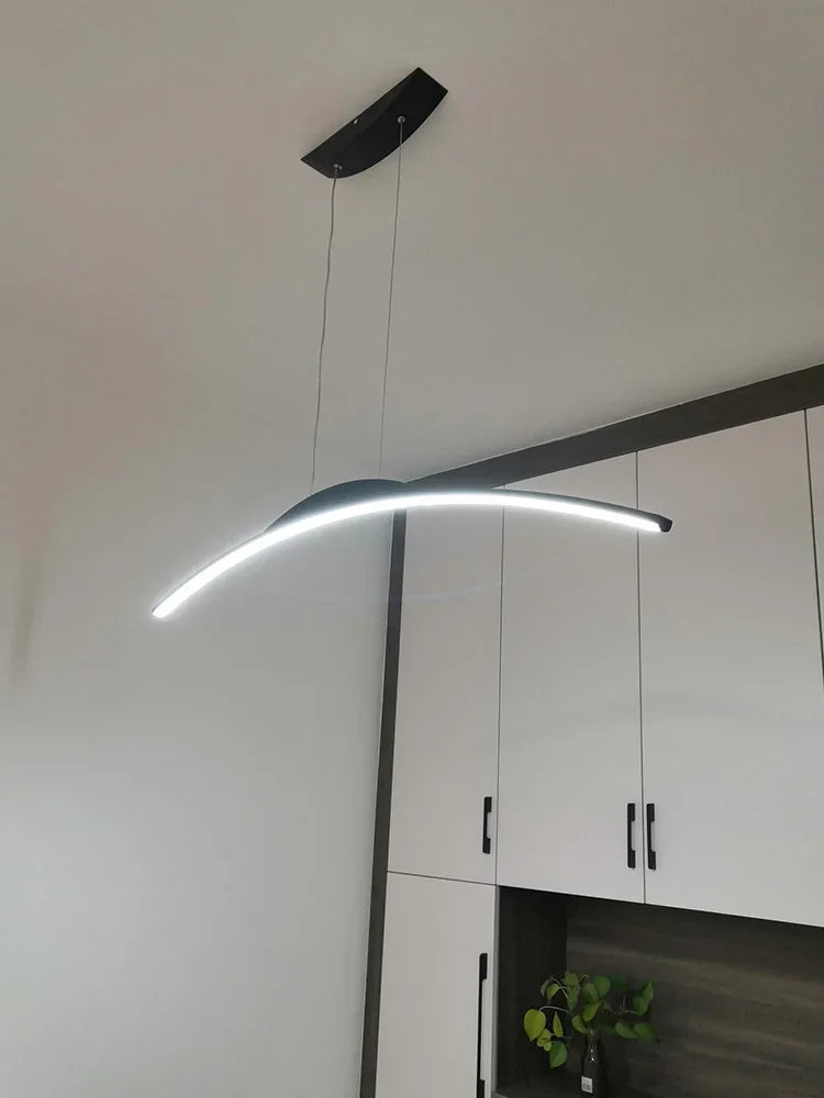 Pendant Lamps Italian Minimal Modern Studio Lamparas One Word Long Lights Restaurant Bar Ceiling Chandeliers Lustre De Salon - vue 5 sur 18