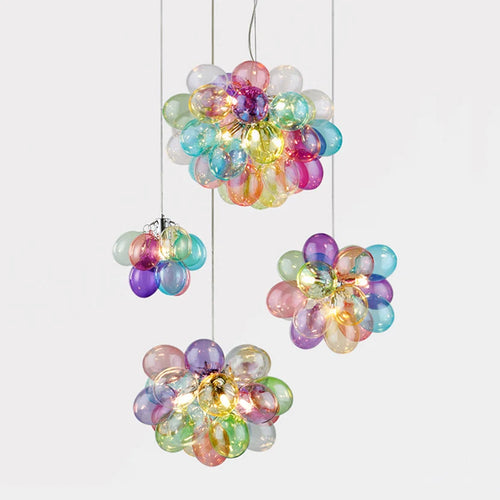 lustre led en boule de verre bulle suspension décoration - vue 5 sur 14