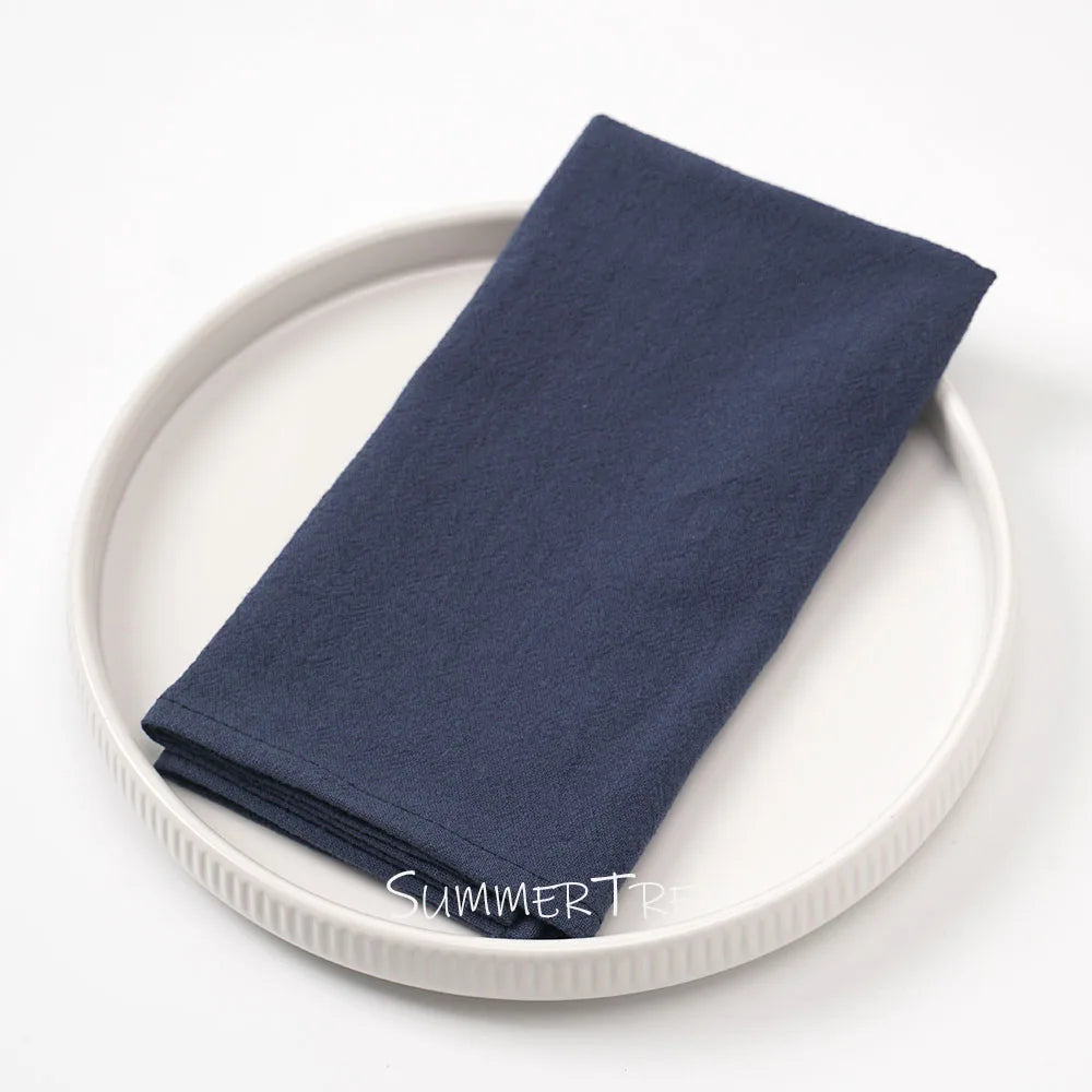 Serviette de table coton lavé style méditerranéen lot