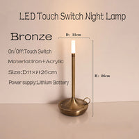 LED bougie lampe de Table de camping-car Rechargeable veilleuse tactile pour la décoration de la maison dîner atmosphère créative lampe de bureau