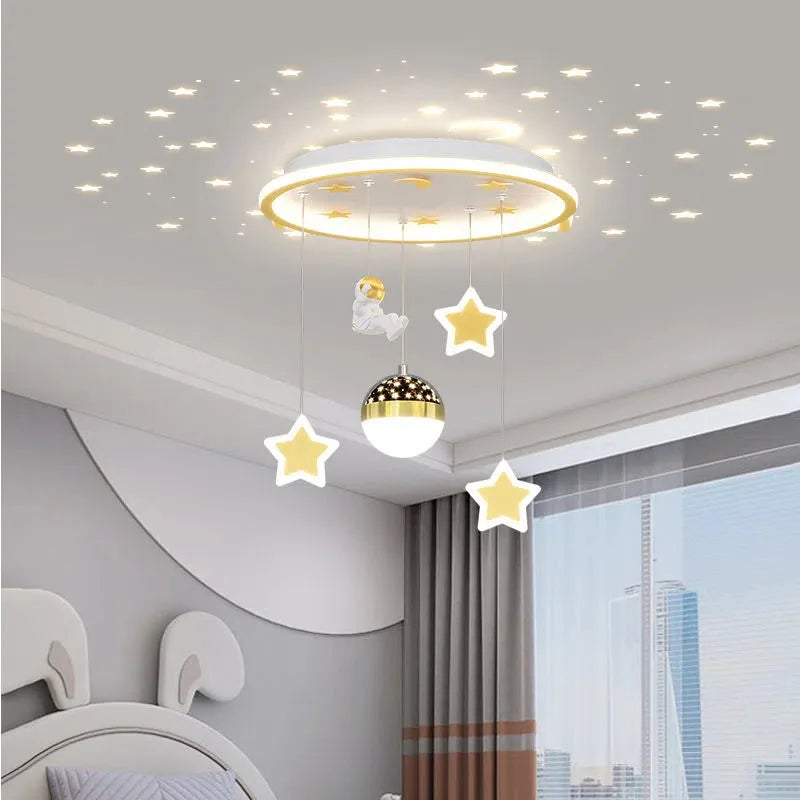 lustre étoile créatif lumineux pour chambre d'enfants - vue 18 sur 21