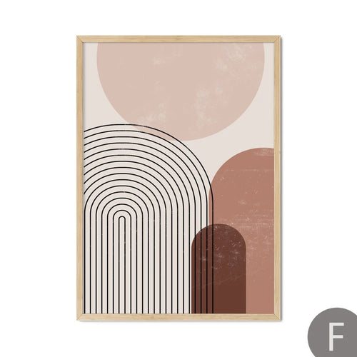 abstrait géométrie ligne soleil levant lune toile déco murale - vue 13 sur 13