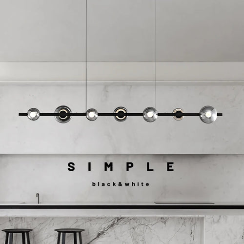 lustre de restaurant minimaliste moderne en cuivre led - vue 2 sur 9