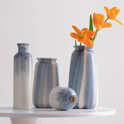 vase en céramique peint à la main pour fleurs séchées et fraîches - vue 2 sur 12