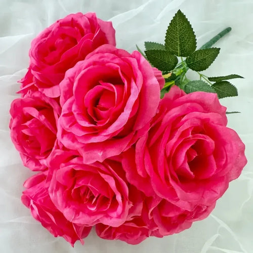 bouquet de roses artificielles en soie pour décoration intérieure - vue 26 sur 28