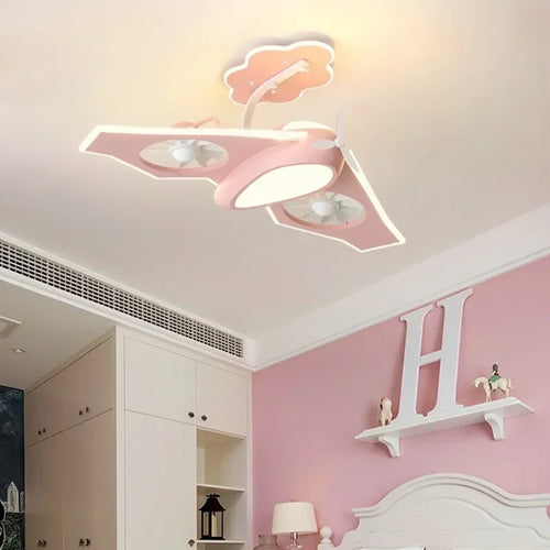 plafonnier ventilateur électrique pour chambre d'enfants design moderne - vue 3 sur 9