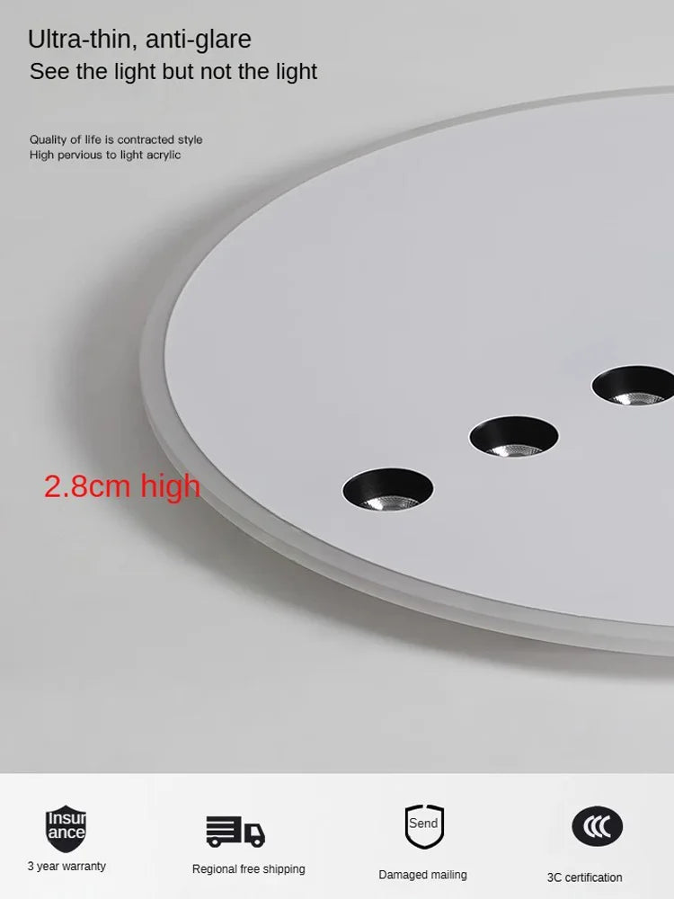 plafonnier led rond minimaliste à intensité réglable pour intérieur - vue 5 sur 8