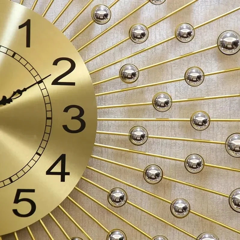 horloge murale créative en métal design européen silencieuse - vue 6 sur 9