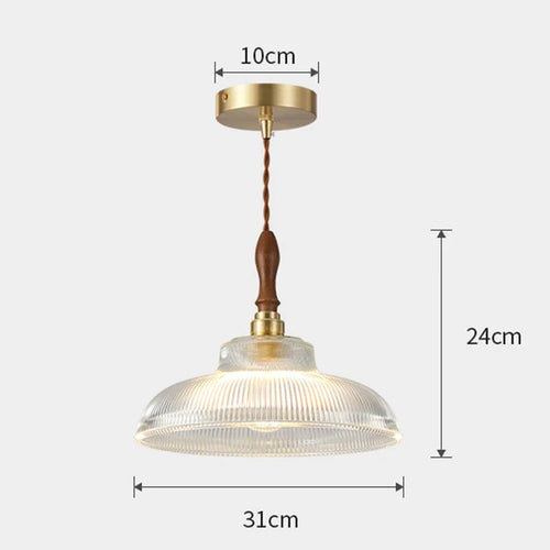 suspension moderne en cuivre et bois pour intérieur décoratif - vue 5 sur 10