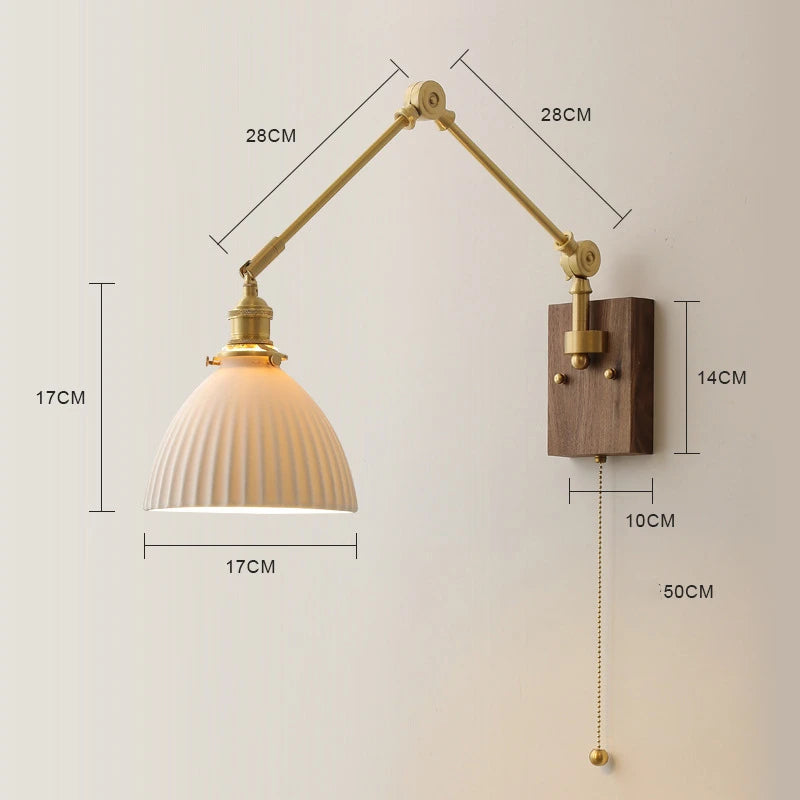 iwhd Applique murale led pivotante en cuivre avec interrupteur à chaîne - vue 12 sur 23
