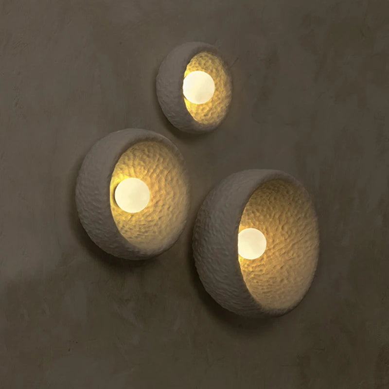 applique murale style japonais wabi sabi rétro led décorative - vue 2 sur 7