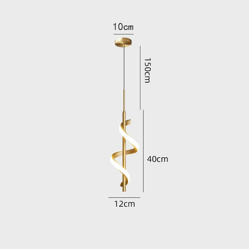 Suspension design LED métallique ondulé Polino - vue 5 sur 7