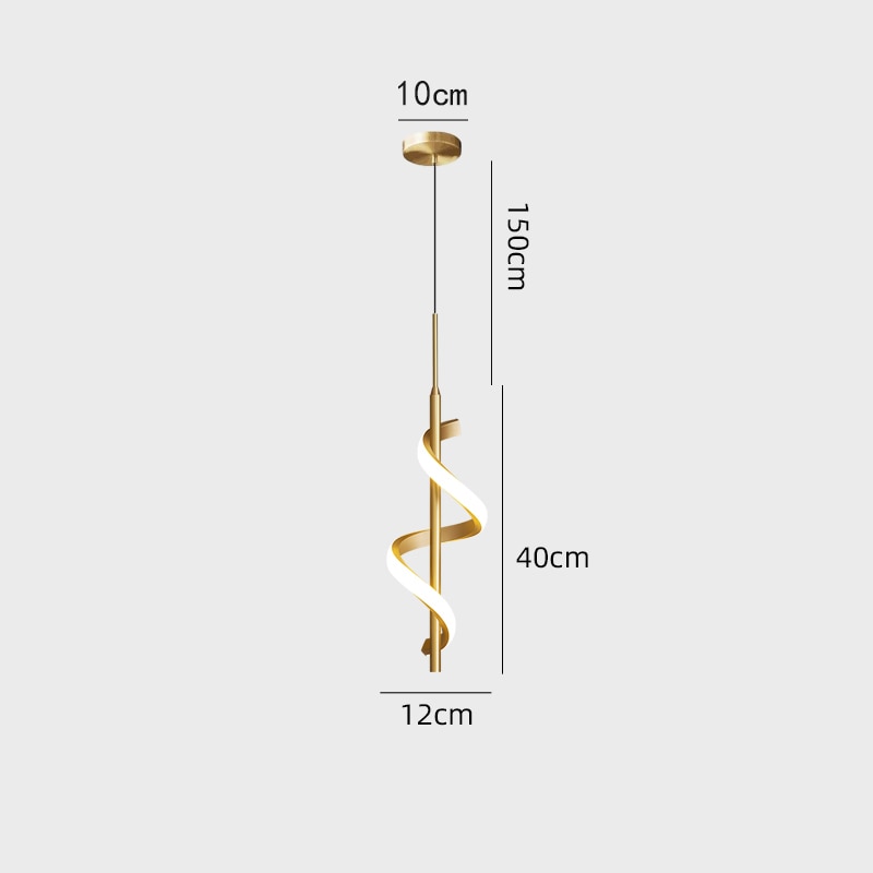Suspension design LED métallique ondulé Polino - vue 4 sur 7