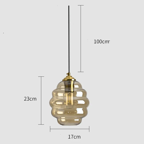 suspension moderne en verre teinté pour décoration intérieure - vue 11 sur 24
