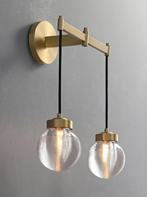 applique murale en cuivre et cristal moderne pour intérieur élégant - vue 2 sur 9