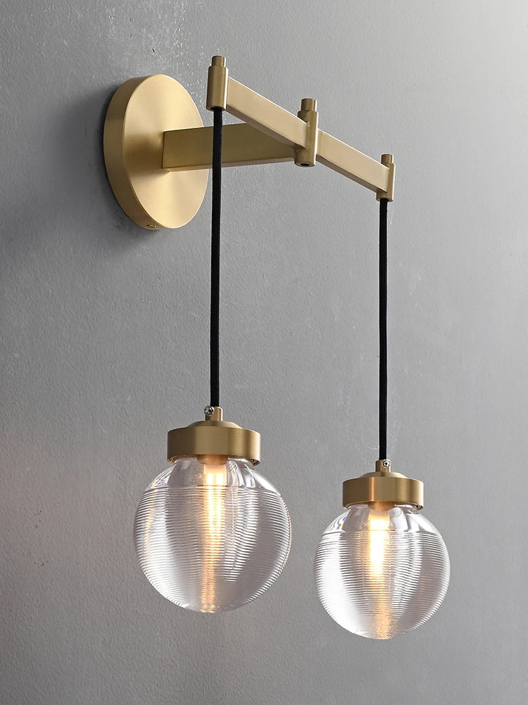 applique murale en cuivre et cristal moderne pour intérieur élégant - vue 1 sur 9
