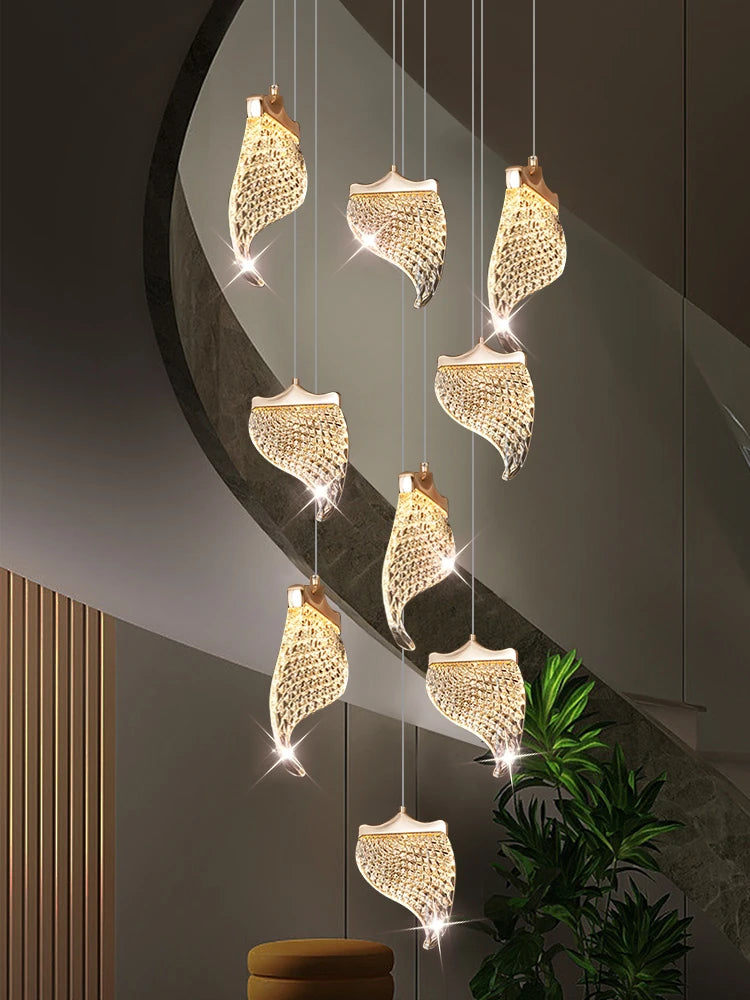 lustre moderne à led éclairage suspendu design pour espace contemporain - vue 5 sur 15