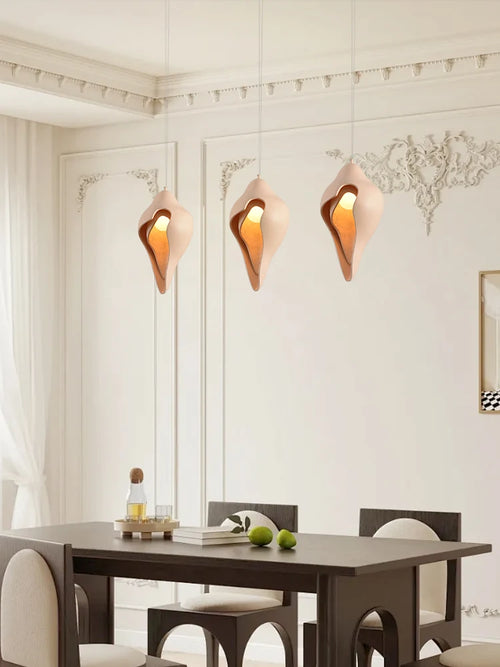 lustre en conque design nordique wabi sabi pour décoration intérieure - vue 3 sur 9