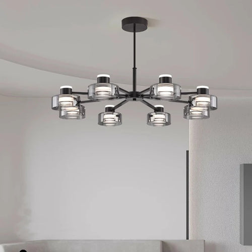 Modern new LED Italian full copper living room chandelier designer home dining room, kitchen bar lamp bedroom glass chandelier - vue 5 sur 11