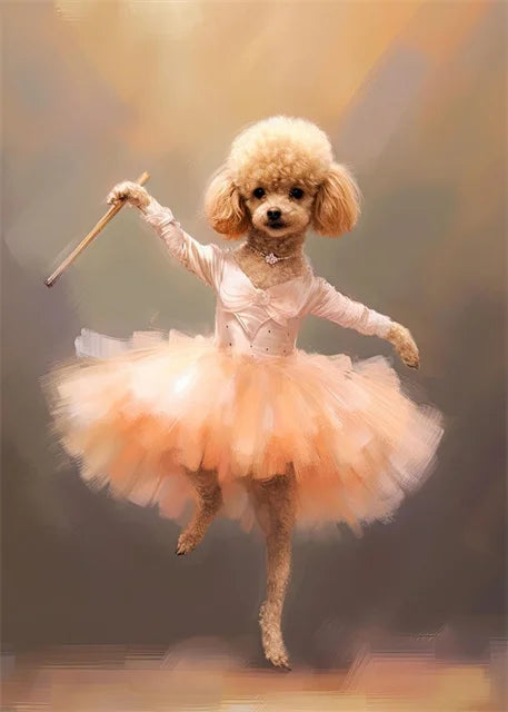 portraits de ballerine de chien art abstrait mural kawaii - vue 27 sur 26