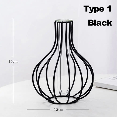 vase en fer rétro avec verre décoration nordique moderne - vue 11 sur 16