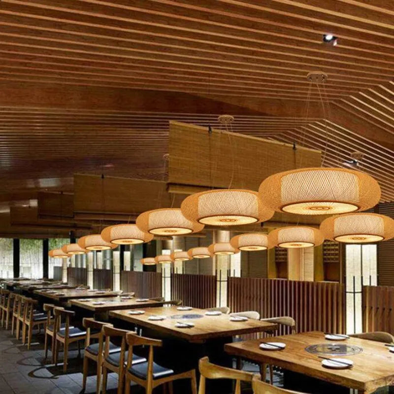 suspension en bambou moderne style chinois pour décoration intérieure - vue 4 sur 10