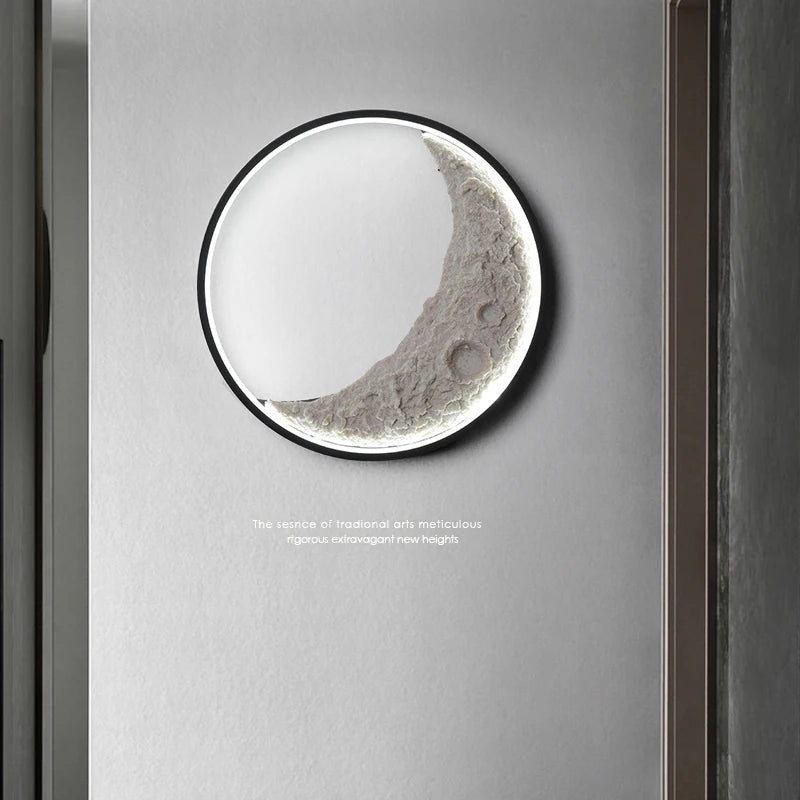applique murale créative en forme de lune pour décoration - vue 4 sur 15