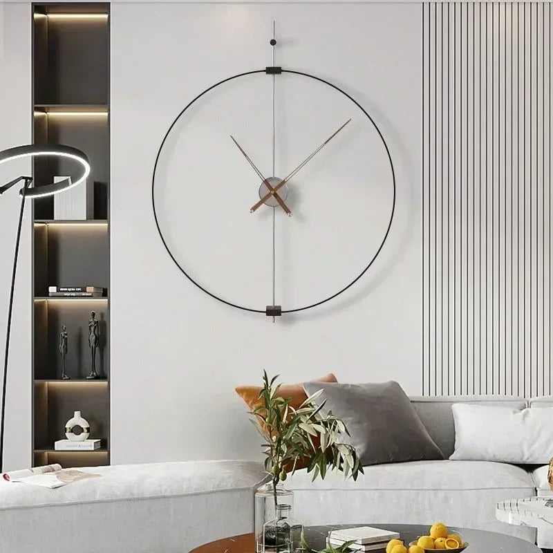 horloge murale silencieuse design en bois pour décoration moderne - vue 4 sur 8